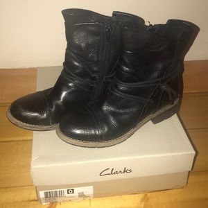 6.5 Volta’s Dina Clarks Black Leather Boots